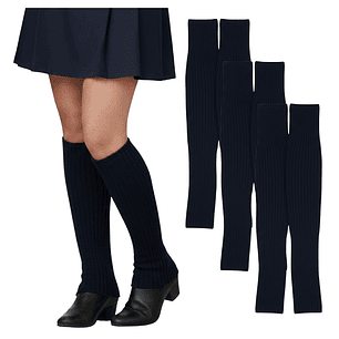 Pack 3 Polainas Calentadores Escolares Juvenil Azul Marino