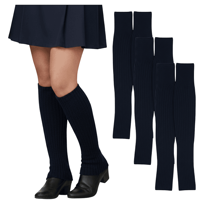 Pack 3 Polainas Calentadores Escolares Juvenil Azul Marino 1