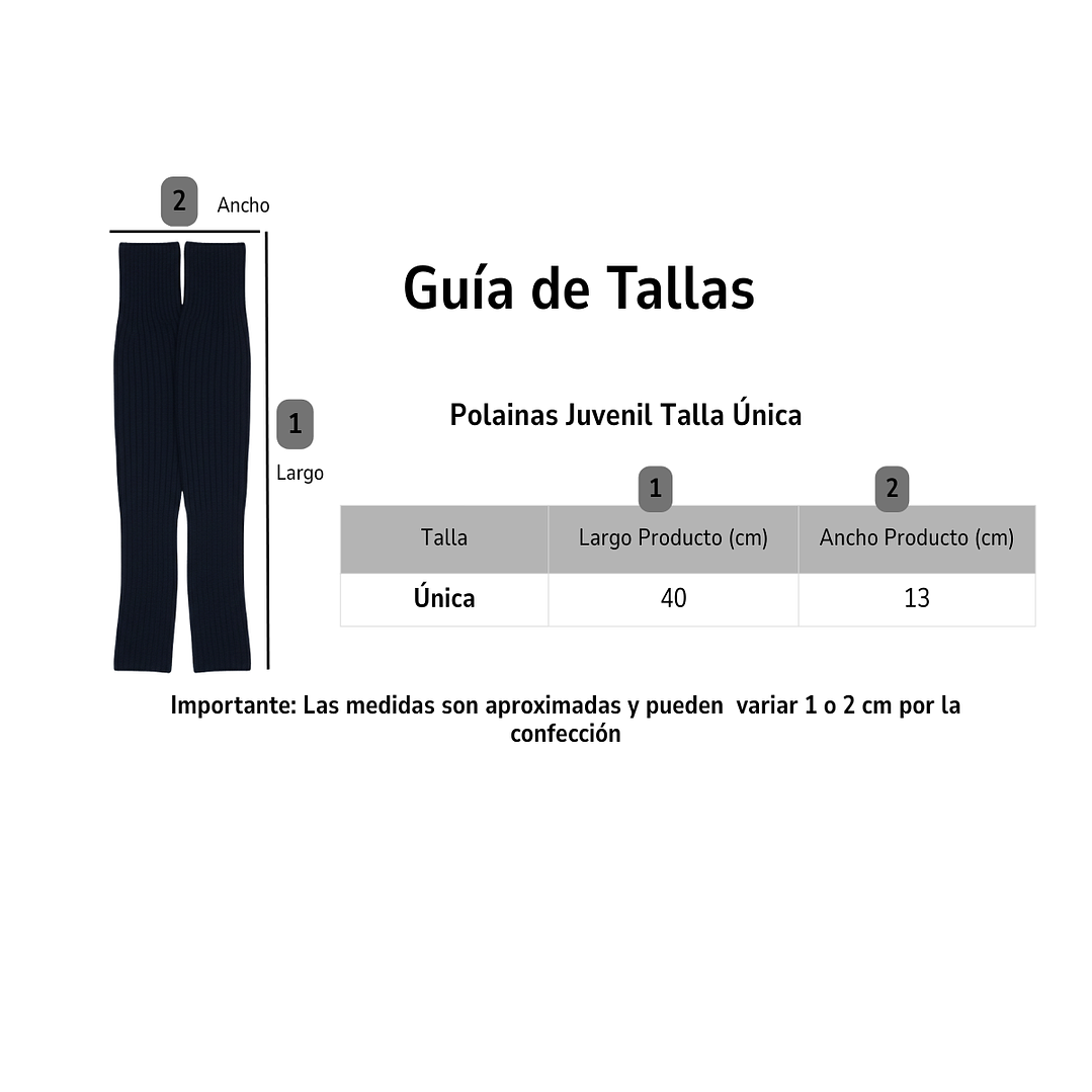 Pack 3 Polainas Calentadores Escolares Juvenil Azul Marino 3