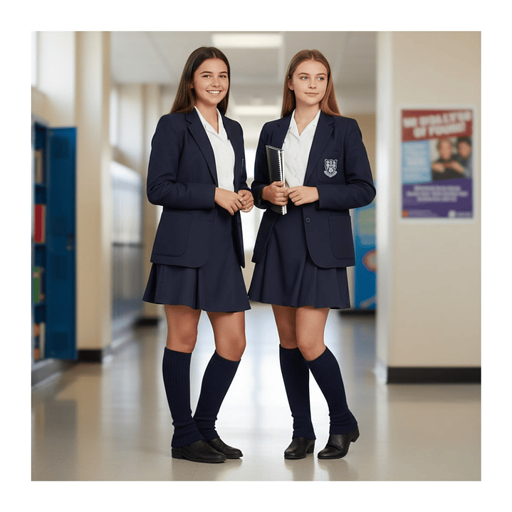 Pack 3 Polainas Calentadores Escolares Juvenil Azul Marino 6