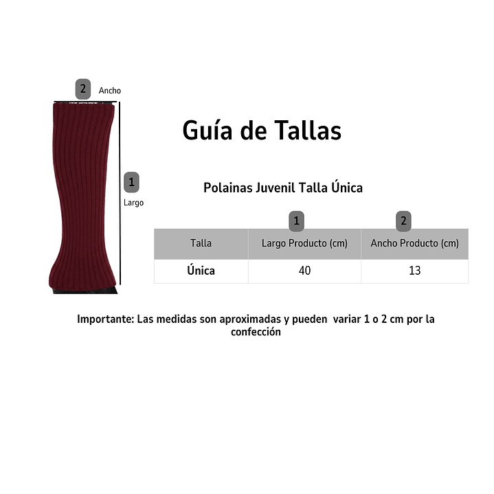 Polaina Calentadores Juvenil Mujer Colores Variados  2