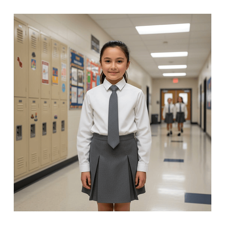 Falda Colegio Niña Juvenil Clásica – Confección Nacional – 3 Pliegues 4