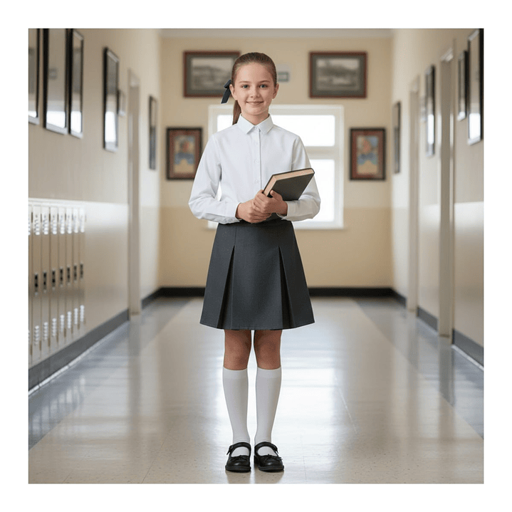 Falda Colegio Niña Juvenil Clásica – Confección Nacional – 3 Pliegues 5