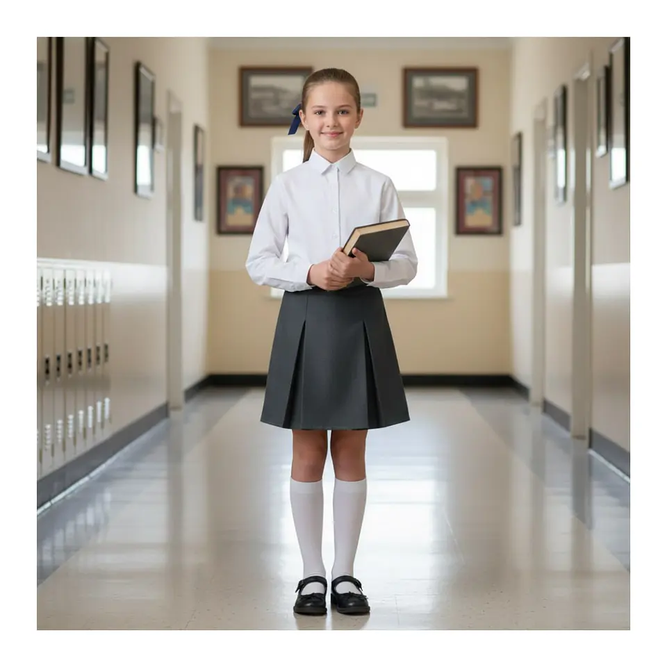 Falda Colegio Niña Juvenil Clásica – Confección Nacional – 3 Pliegues 5