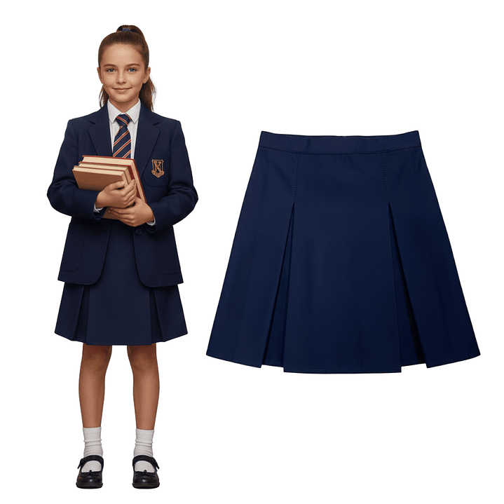 Falda Colegio Niña Juvenil Clásica – Confección Nacional – 3 Pliegues 1