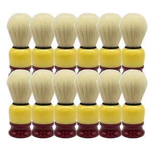 Pack 12 Brochas Hisopo de Madera para Barba – Ideal Peluquería y Barbería
