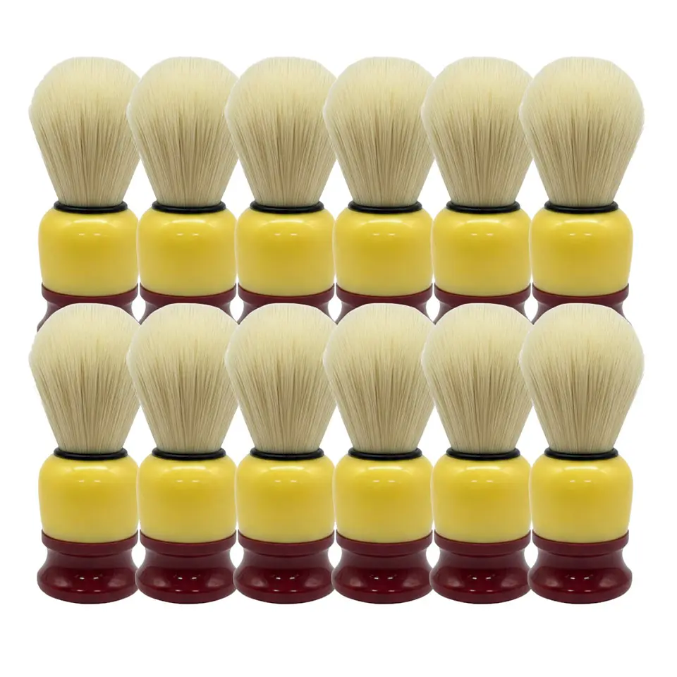 Pack 12 Brochas Hisopo de Madera para Barba – Ideal Peluquería y Barbería 1