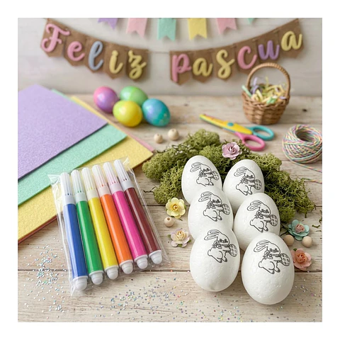 Set De 6 Huevos De Pascua Para Pintar Y Decorar