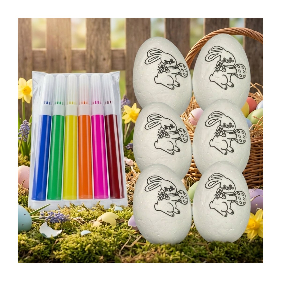 Set De 6 Huevos De Pascua Para Pintar Y Decorar 6