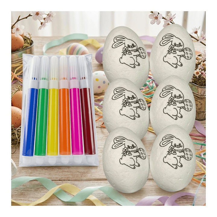 Set De 6 Huevos De Pascua Para Pintar Y Decorar 7