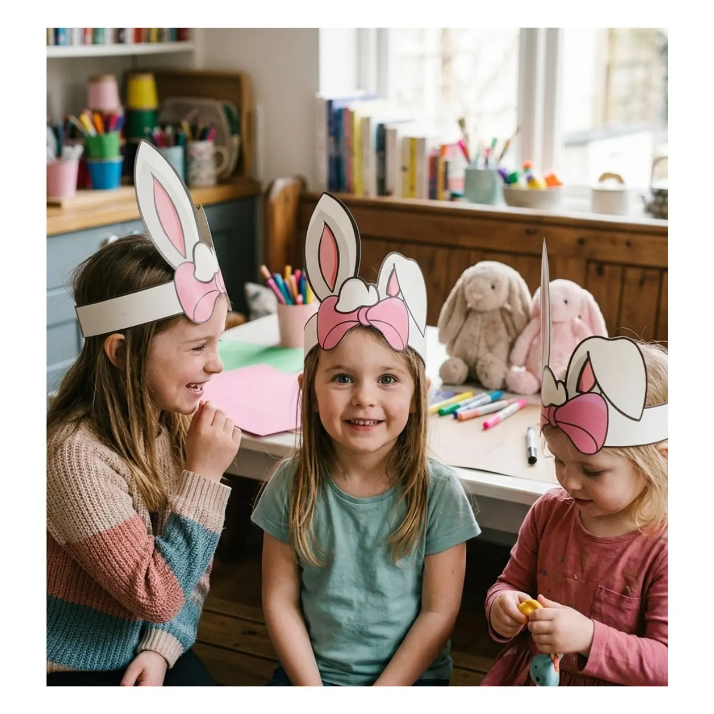 Pack 50 Orejas de Conejo Pascua – Cintillos Ajustables Rosado y Azul 7