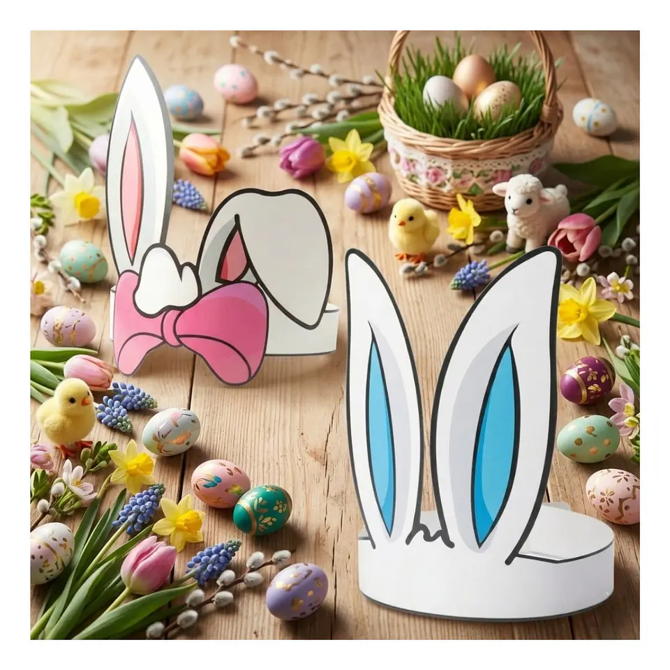 Pack 50 Orejas de Conejo Pascua – Cintillos Ajustables Rosado y Azul 10