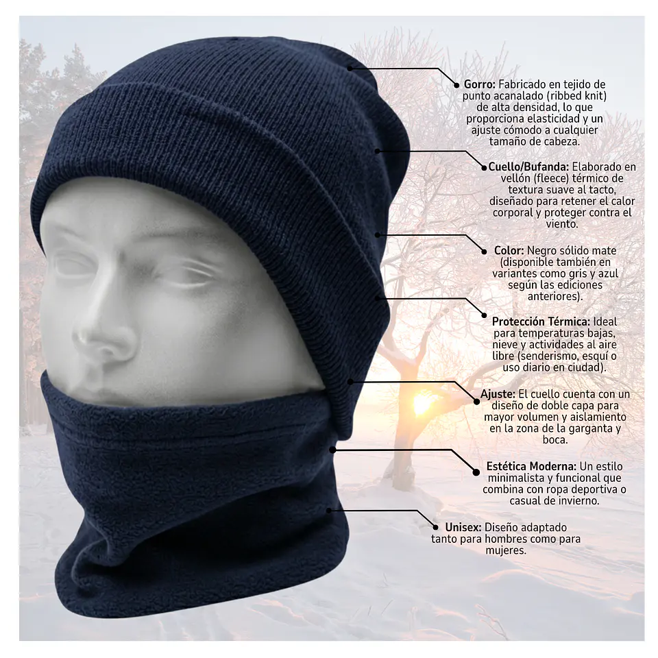 Set Invierno: Gorro Polar, Cuello Polar Suave Y Comodo  18