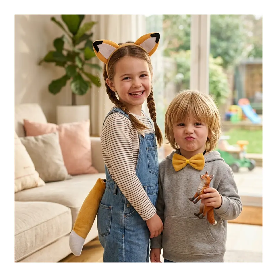 Set Disfraces Animales Infantil Orejas y Cola Diadema Varios Diseños 12