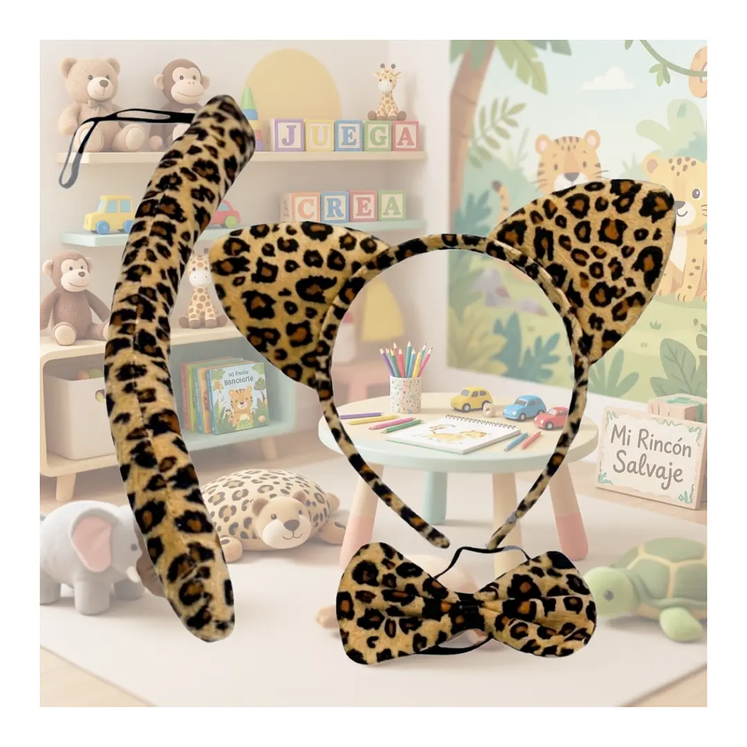Set Disfraces Animales Infantil Orejas y Cola Diadema Varios Diseños 13