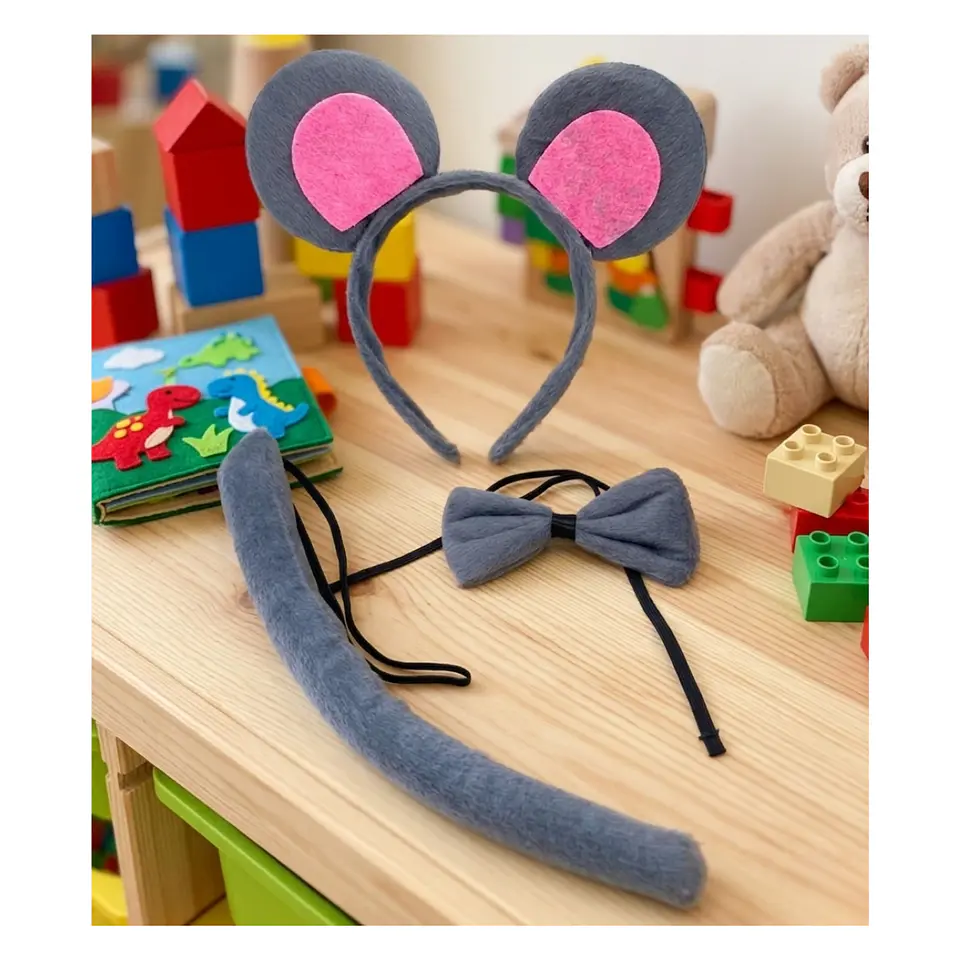 Set Disfraces Animales Infantil Orejas y Cola Diadema Varios Diseños 19