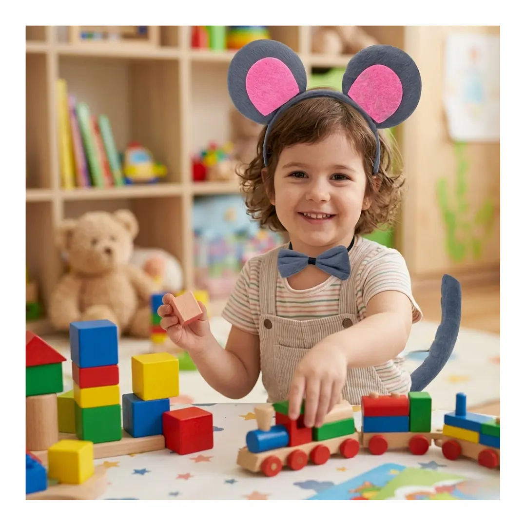 Set Disfraces Animales Infantil Orejas y Cola Diadema Varios Diseños 24