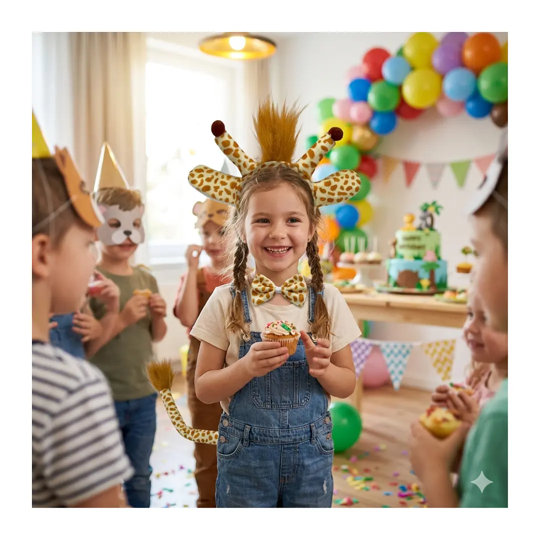 Set Disfraces Animales Infantil Orejas y Cola Diadema Varios Diseños 30