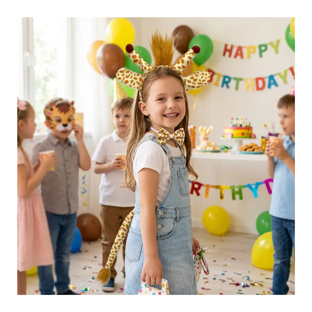 Set Disfraces Animales Infantil Orejas y Cola Diadema Varios Diseños 43