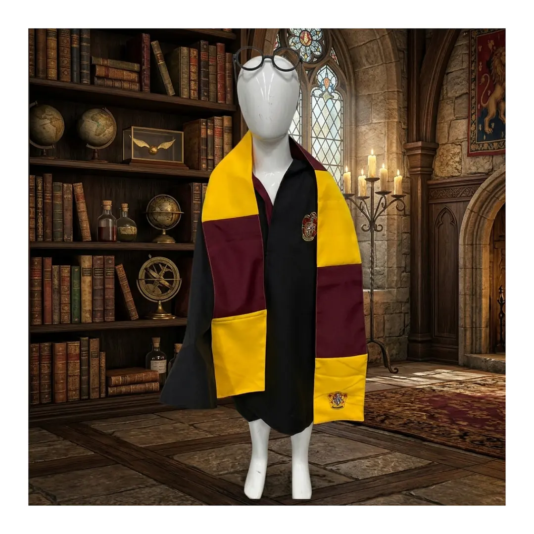 Disfraz Harry Potter Niño Capa Gryffindor Bufanda Lentes Set 8