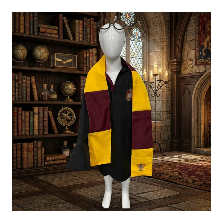 Disfraz Harry Potter Niño Capa Gryffindor Bufanda Lentes Set 8