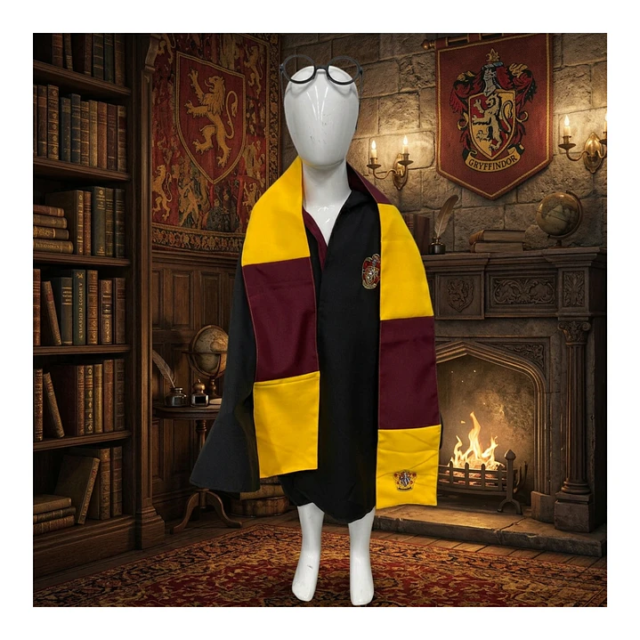 Disfraz Harry Potter Niño Capa Gryffindor Bufanda Lentes Set 10