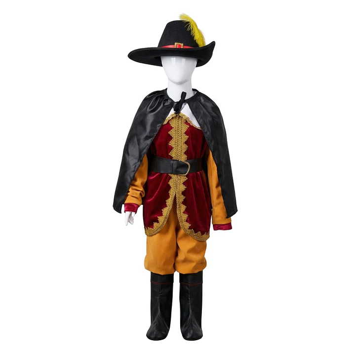Disfraz Del Gato Con Botas Para Niños Con Capa Y Sombrero 4