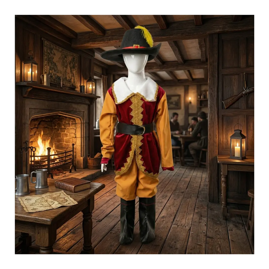 Disfraz Del Gato Con Botas Para Niños Con Capa Y Sombrero 12