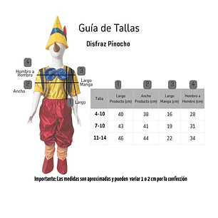 Disfraz De Pinocho Para Niños Completo - Incluye Gorro Y Nariz