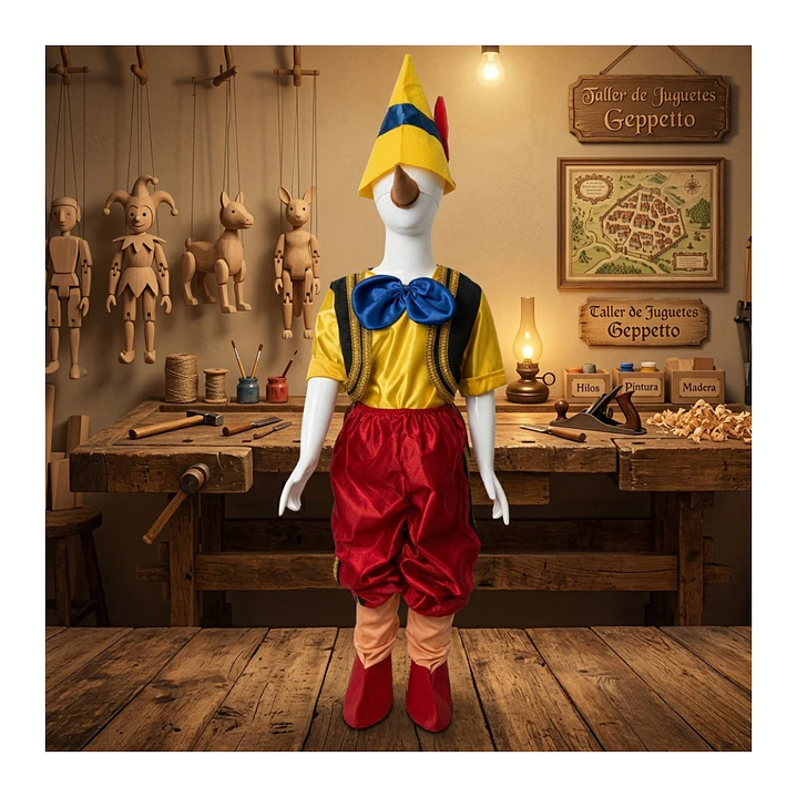 Disfraz De Pinocho Para Niños Completo - Incluye Gorro Y Nariz 12