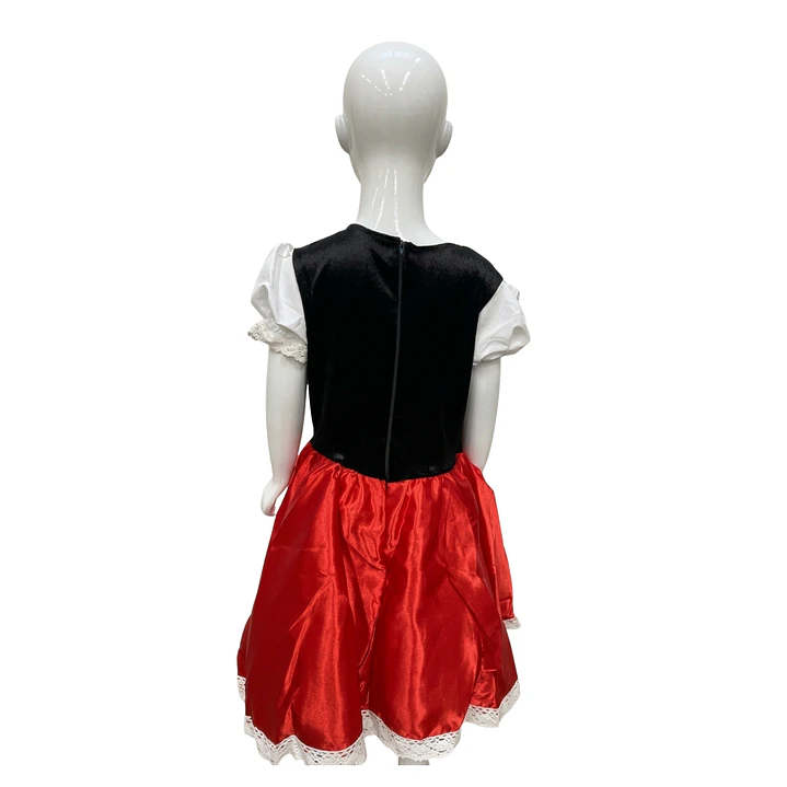 Traje De Caperucita Roja Con Encaje Y Capa Roja Brillante 4