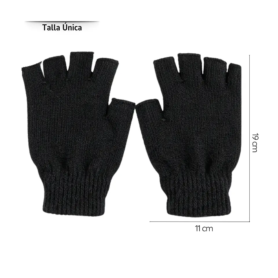 Gorro Beanie + Guantes De Lana Sin Dedos + Orejera Polar 4