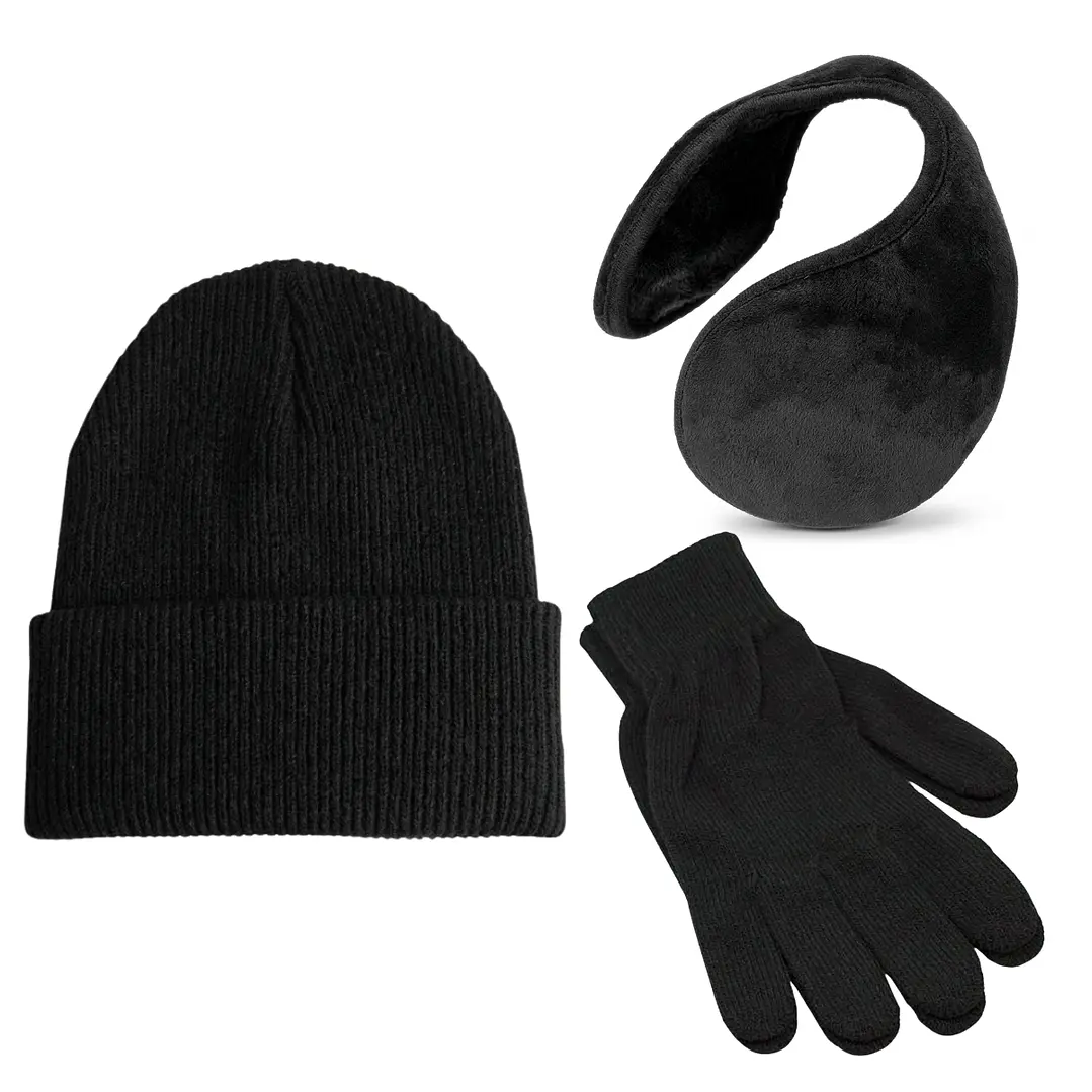Set Invierno Gorro Beanie + Guantes De Lana + Orejera Polar 5