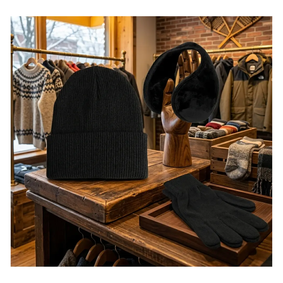 Set Invierno Gorro Beanie + Guantes De Lana + Orejera Polar 9