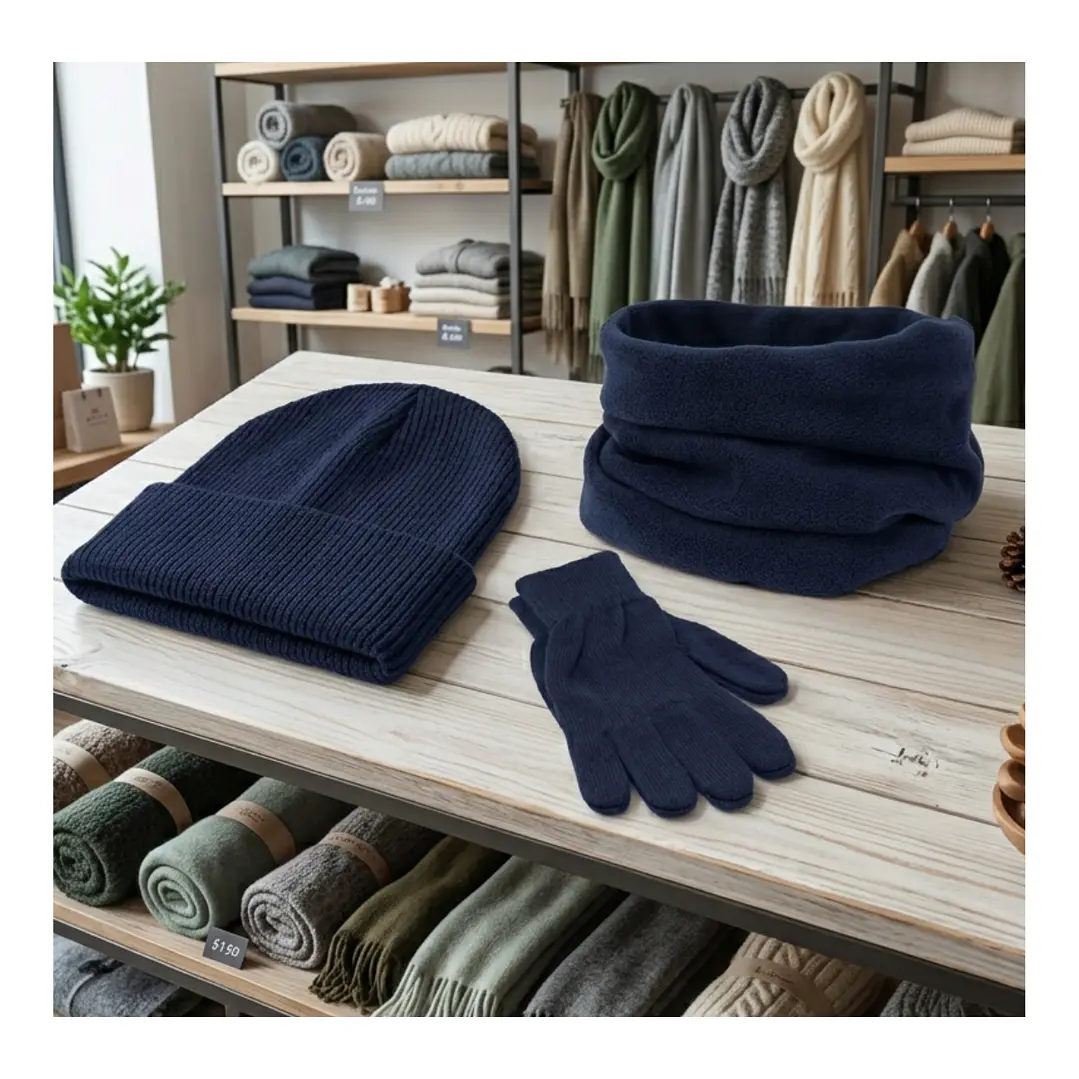 Set Invierno: Gorro Polar, Cuello Polar Y Guante De Lana 6