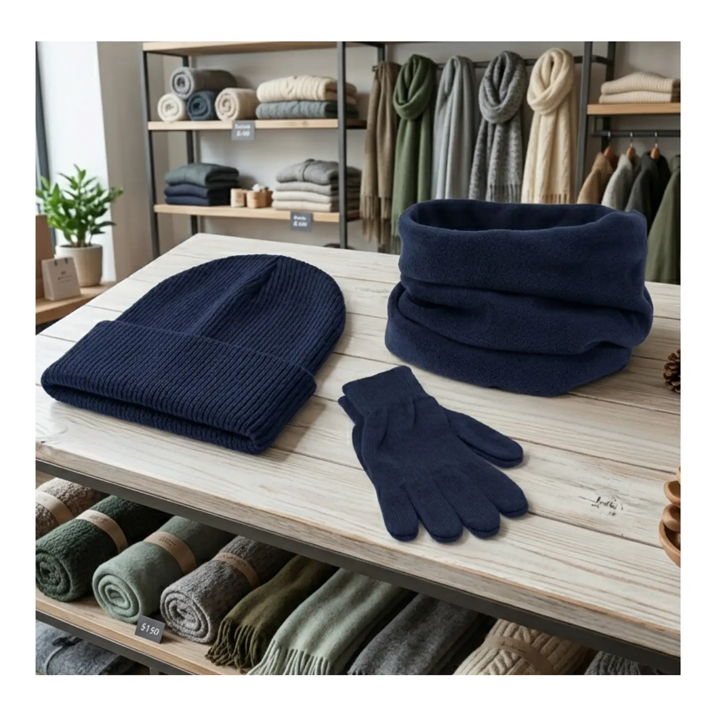 Set Invierno: Gorro Polar, Cuello Polar Y Guante De Lana 6