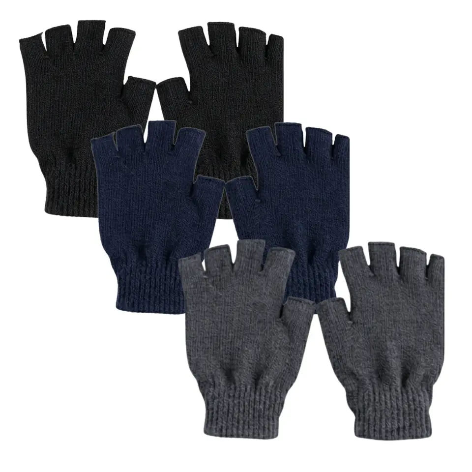Pack 3 Guantes De Lana Sin Dedos Surtidos 3