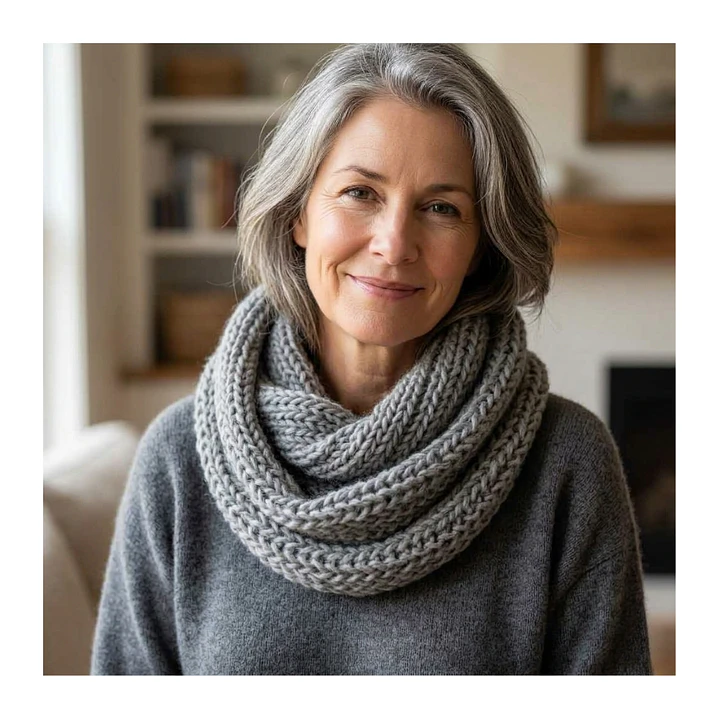 Bufanda Cuello Estilo Punto Inglés Lana Invierno Abrigado 9