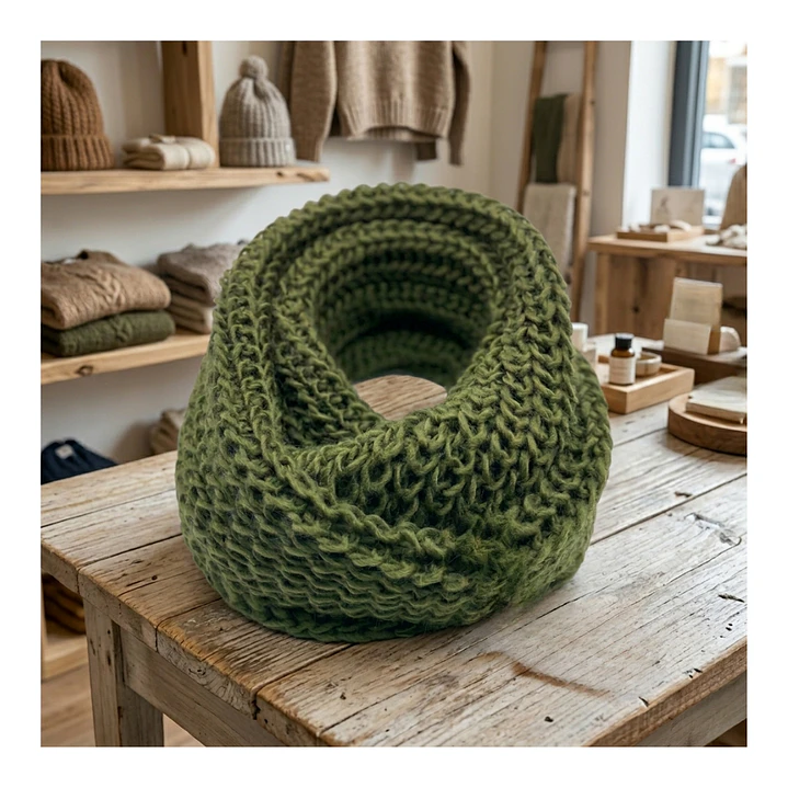 Bufanda Cuello Estilo Punto Inglés Lana Invierno Abrigado 31