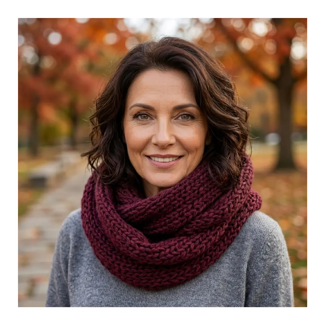 Bufanda Cuello Estilo Punto Inglés Lana Invierno Abrigado 33