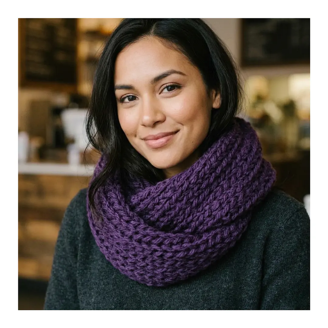 Bufanda Cuello Estilo Punto Inglés Lana Invierno Abrigado 38