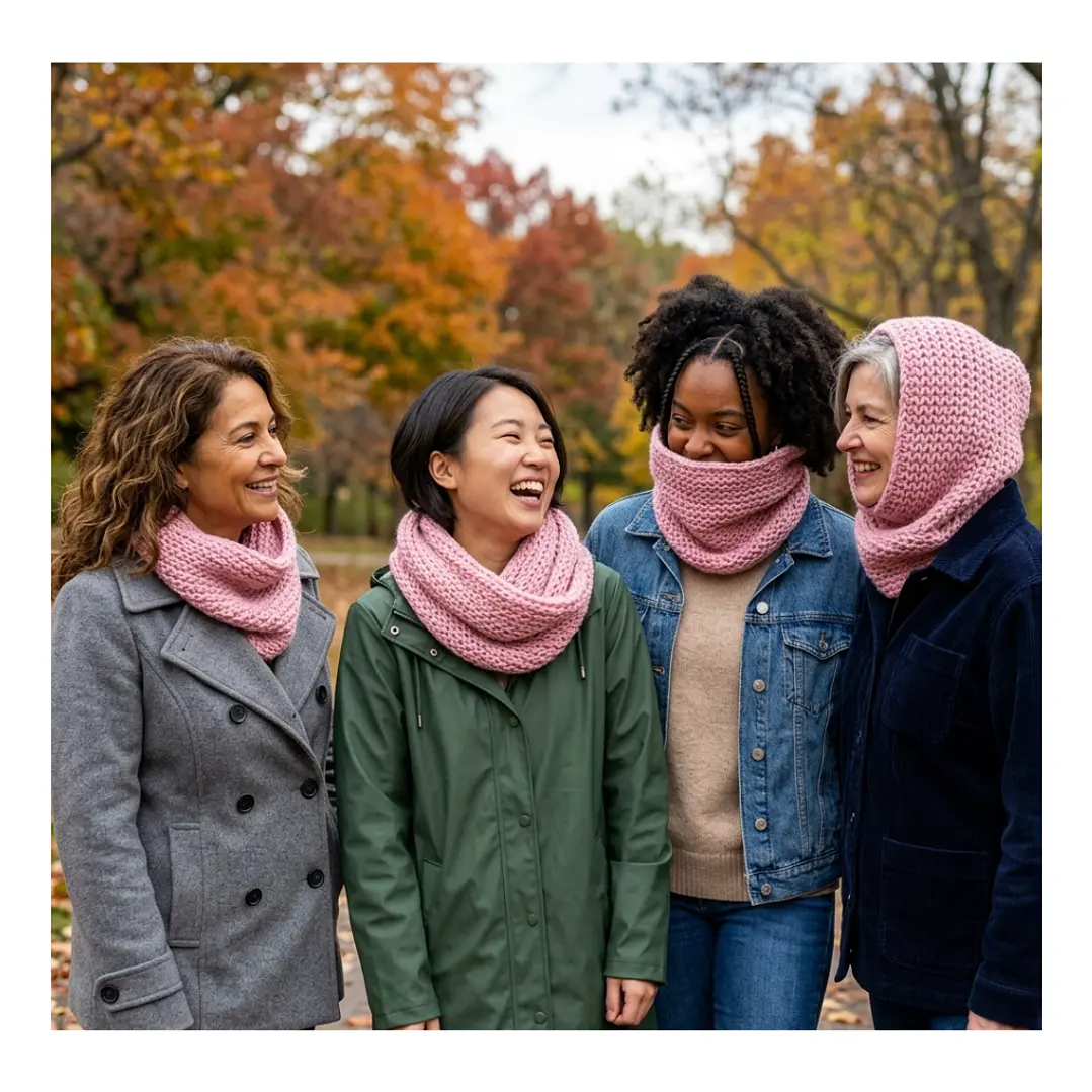 Bufanda Cuello Estilo Punto Inglés Lana Invierno Abrigado 43