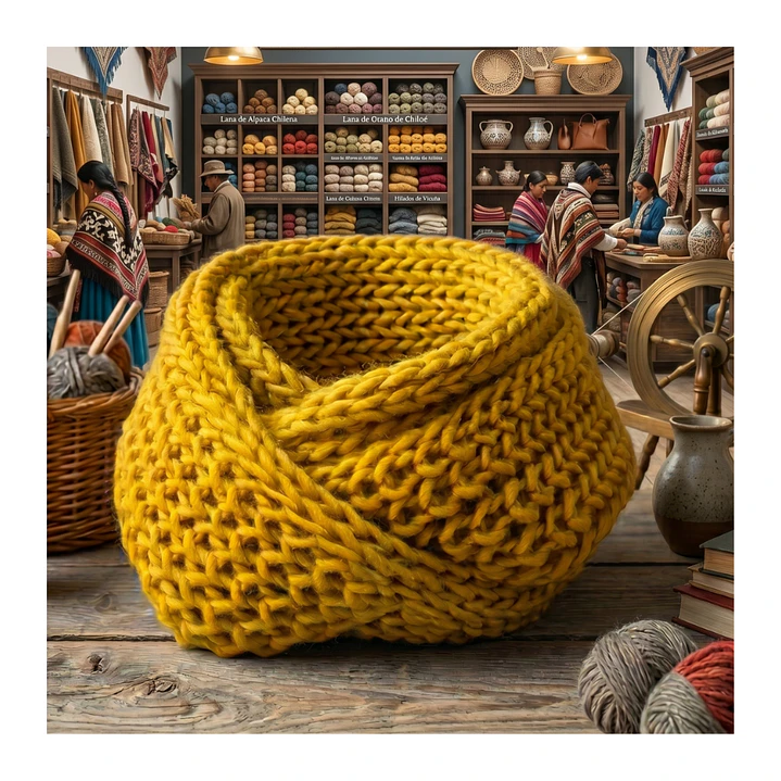 Bufanda Cuello Estilo Punto Inglés Lana Invierno Abrigado 47