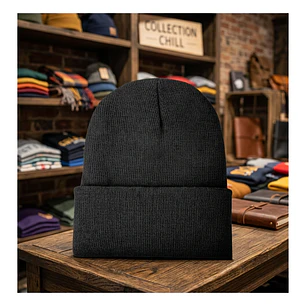 Gorro Beanie De Lana Adulto Con Doblez Forro Polar