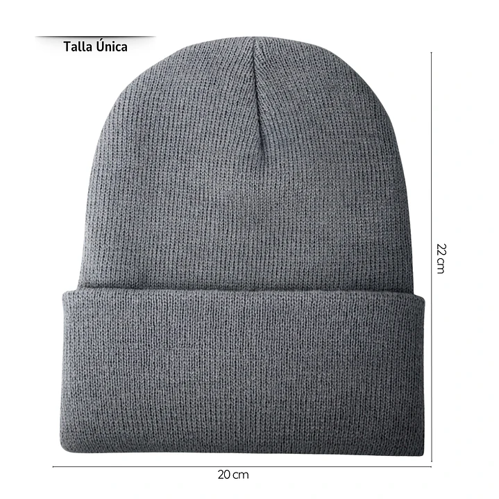Gorro Beanie De Lana Adulto Con Doblez Forro Polar 6