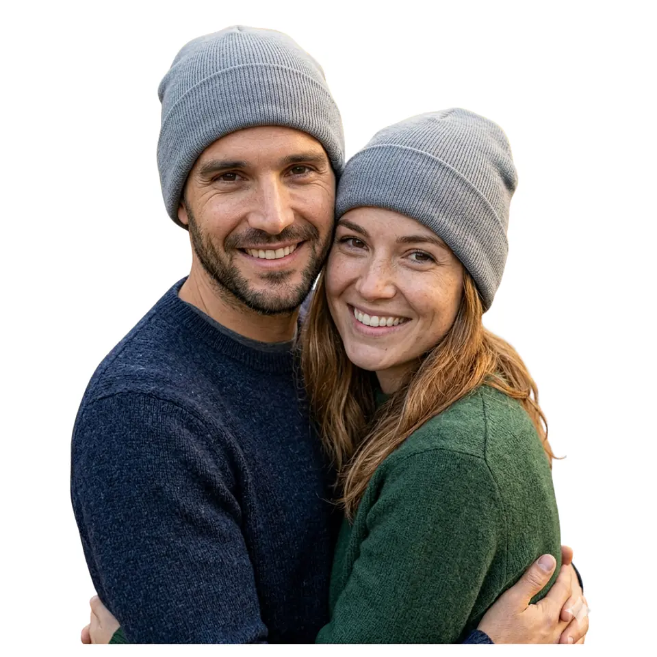 Gorro Beanie De Lana Adulto Con Doblez Forro Polar 10