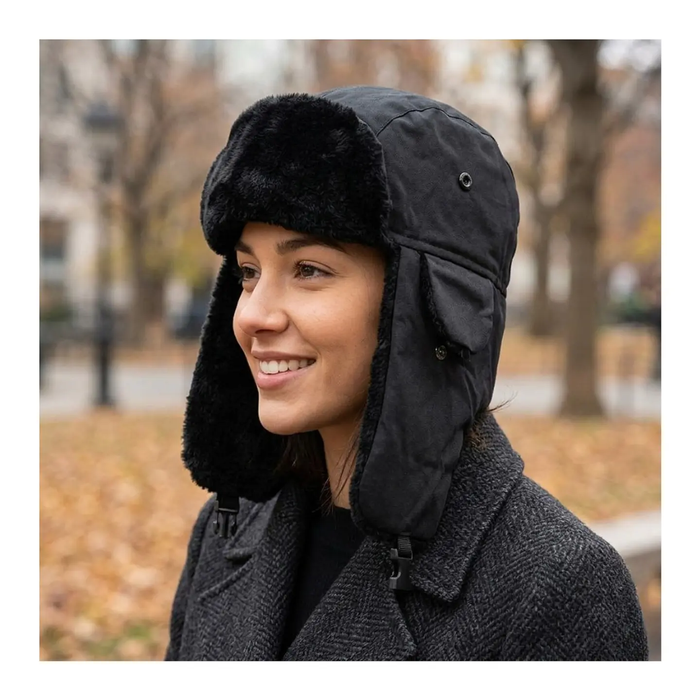 Gorro Ruso Unisex Cálido De Lona Invierno Modo Aviador 1
