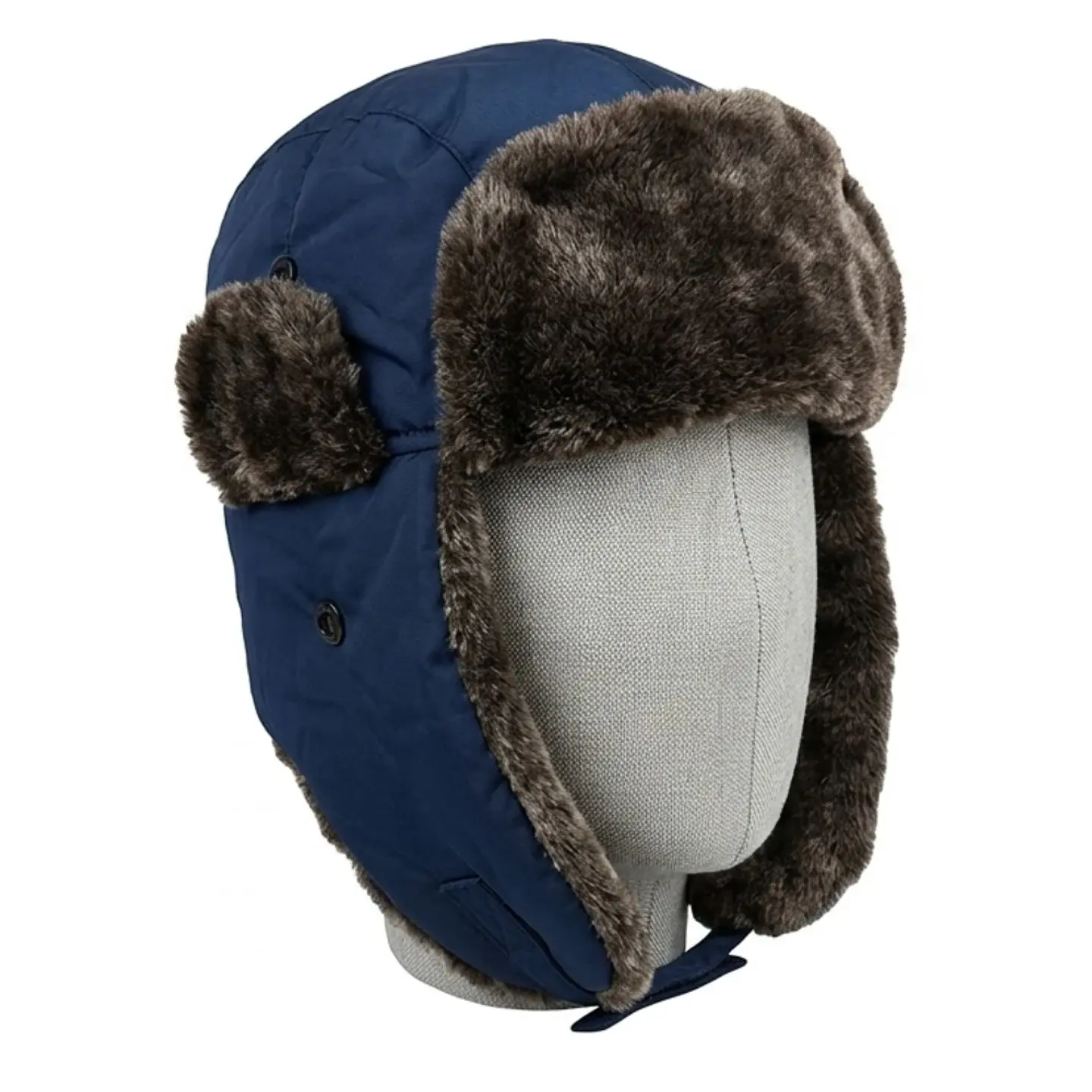 Gorro ruso ushanka unisex de lona con orejeras, térmico de invierno 7