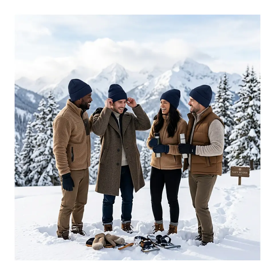 Pack 12 gorros de lana beanie con forro polar interior, unisex 8