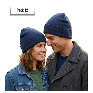 Pack 12 Gorros De Lana Con Doblez Interior De Polar